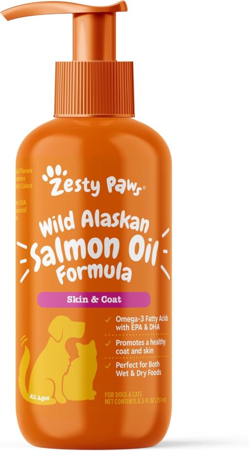 Zesty Paws Wild Alaskan Omega-3 Blend Pollock + Salmon Oil...