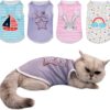 4Pcs Dog & Cat Shirts – Polka Dot & Stripe...