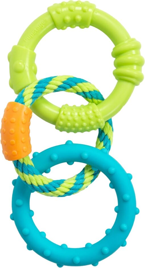 Pupstages Dental Links Dog Chew Toy, Textured Rings &...