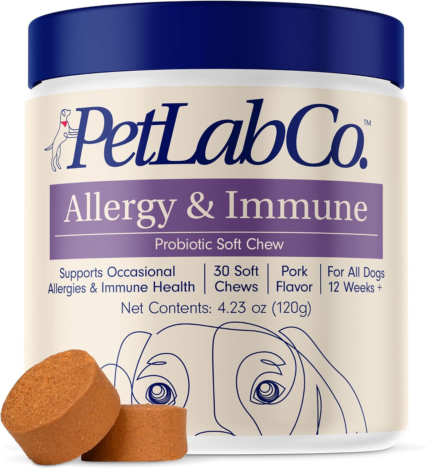 PetLab Co. Allergy & Immune Probiotics for Dogs, Support...