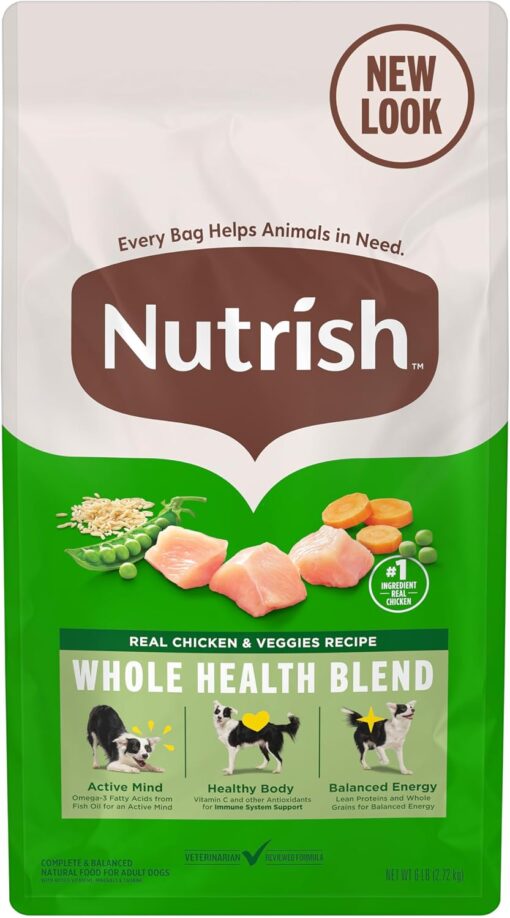 Nutrish Dry Dog Food, Real Chicken & Veggies, 6 lb....