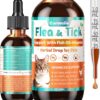 Flea and Tick Prevention for Cat, Flea Drops with Vitamins...