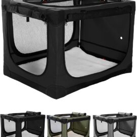 36 Inch Collapsible Travel Dog Crate for Medium Large Dogs,...