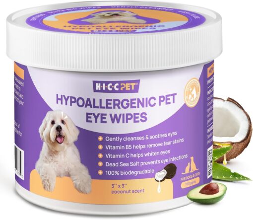 HICC PET Eyes Wipes for Dogs & Cats – Gently...