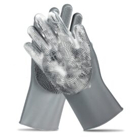Pet Grooming Gloves – Gentle Dog Bathing Shampoo Brush...