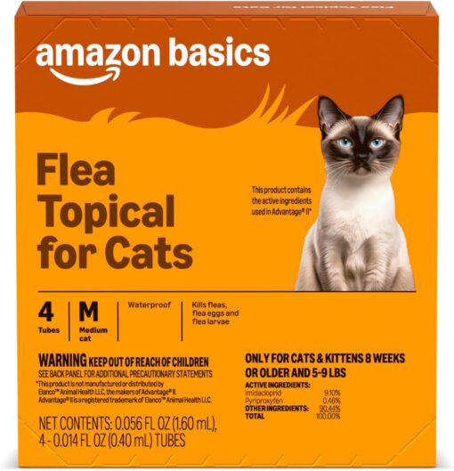 Amazon Basics Topical Flea Treatment for Medium Cats (5-9...