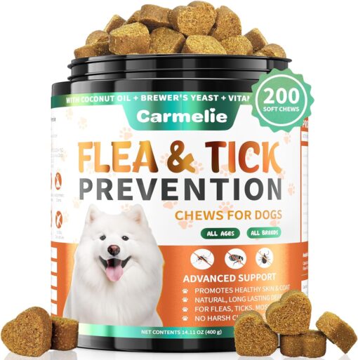 Carmelie Flea and Tick Prevention for Dogs Chewables 200...