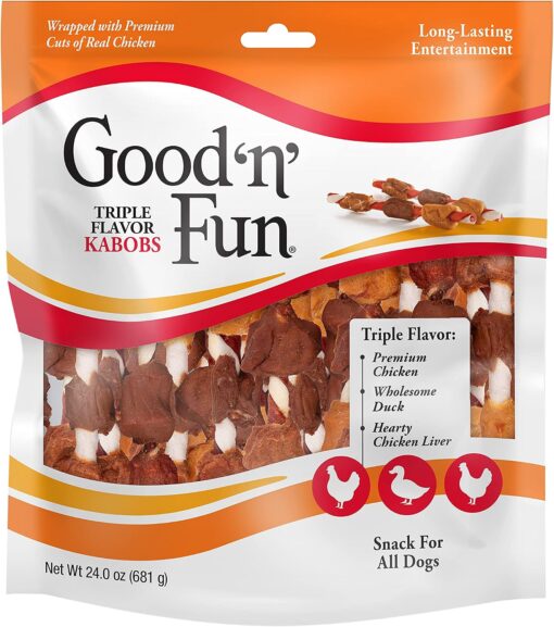 Good’N’Fun Triple Flavored Rawhide Kabobs for...