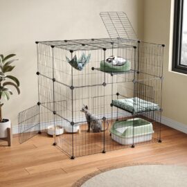 Oneluck 3-Tier Cat Cages Indoor Enclosure DIY Cat Playpen... Oneluck 3-Tier Cat Cages Indoor Enclosure DIY Cat Playpen...