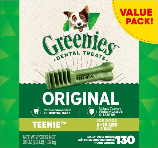 Greenies Original Teenie Natural Dental Care Dog Treats,...