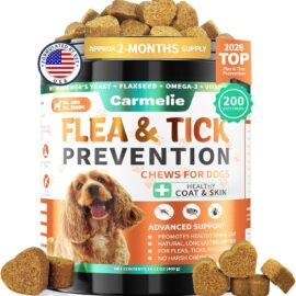 Carmelie Flea and Tick Prevention for Dogs, Supports Skin...