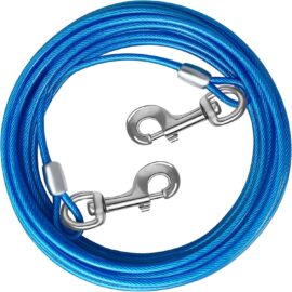 Dog Tie Out Cable 10/15/20/25/30 FT Runner for Yard Steel... Dog Tie Out Cable 10/15/20/25/30 FT Runner for Yard Steel...