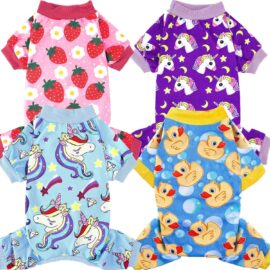 XPUDAC 4 Pieces Dog Pajamas for Small Dogs Pjs Clothes Puppy...
