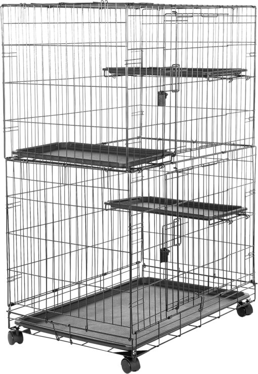 Amazon Basics Large 3-Tier Cat Durable,Pliable Cage Playpen...