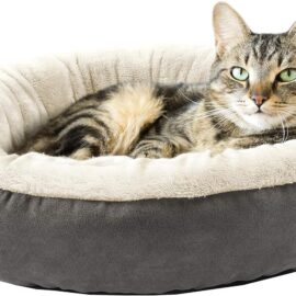 Love’s cabin Round Donut Cat and Dog Cushion Bed,...