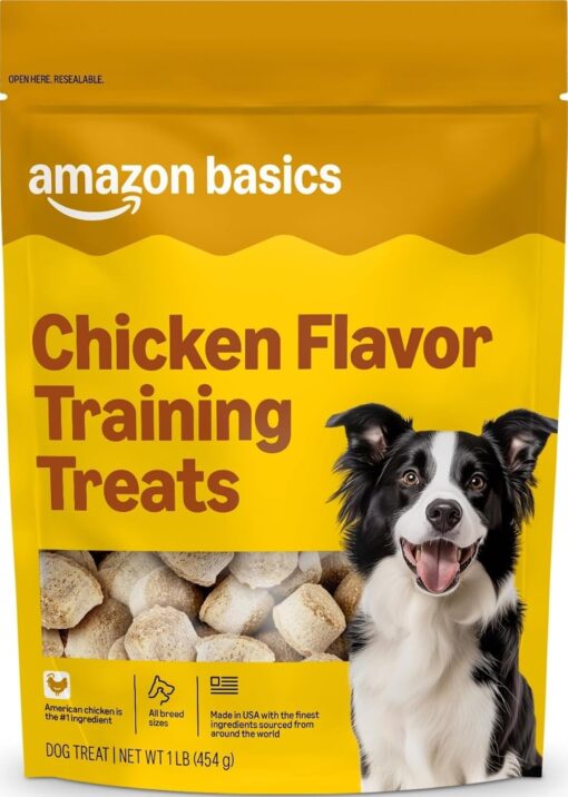 Amazon Basics Chicken Flavor Training Treats for Dogs, 1 lb. Bag (16 oz) (Previously Wag)