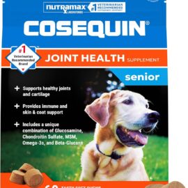 Nutramax Cosequin Dog Joint Supplement for Senior Dogs, Soft Chews, 60ct | Glucosamine + Chondroitin, MSM, Omega-3s, Beta-Glucan, Promotes Skin & Coat, Immune Health, Joint Support for Older Dogs