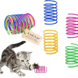 Andiker Cat Spring Toy, 12 Pc Colorful Cat Kicker Toys Interactive Cat Toys for Indoor Cats Swatting, Biting, Hunting to Kill Time and Keep Fit