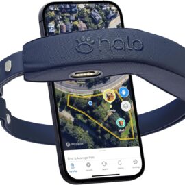 Halo Collar 4 Wireless Dog Fence & GPS Dog Collar, Keep Your Dog Safely Contained Outdoors with App-Controlled Boundaries and Real-Time Tracking, One Size, Midnight
