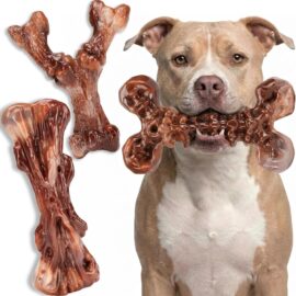 Kseroo 3-Pack Indestructible Dog Chew Toys for Aggressive Chewers,25-100lbs | Bacon Flavored Rock-Hard Solid Nylon Dog Bones for Medium & Large Breeds, Keeps Them Busy, Dental Textured, Long Lasting - XL